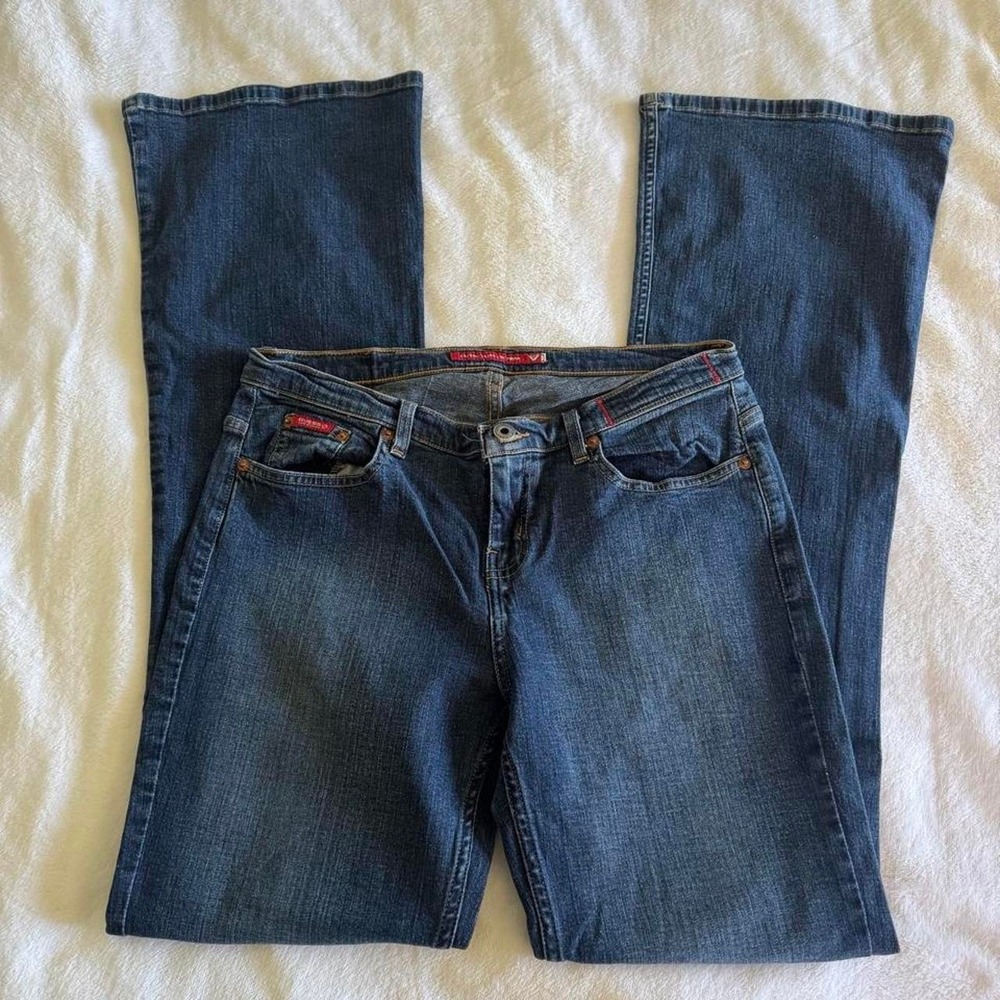 Y2K vintage Guess no back pocket bootcut flared jeans boho grunge - Picture 3 of 8
